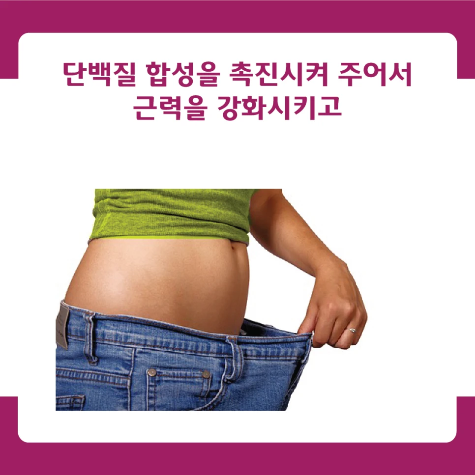 It promotes protein synthesis and strengthens muscles.