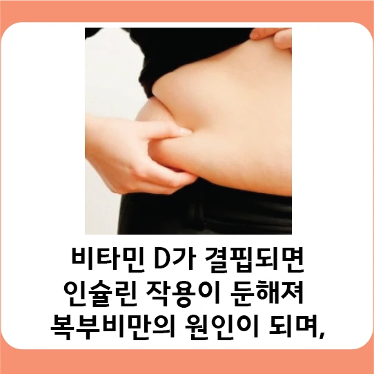 Vitamin D deficiency is described as weakening insulin action and thereby contributing to abdominal obesity.