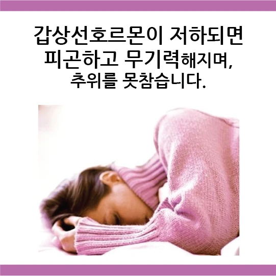 Reduced thyroid hormone causes fatigue, lack of energy and intolerance of cold.