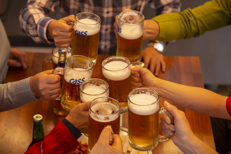 Social gathering with beer